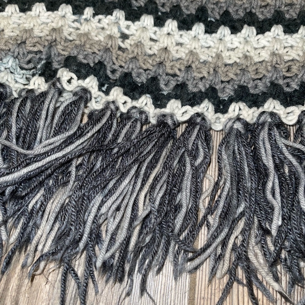 Crochet Granny Afghan Cape Poncho - Picture 5 of 11